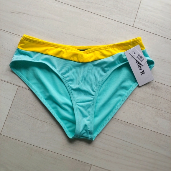 HURLEY NEW Color Block Triangle Bikini Top & V Bottoms - Picture 7 of 11